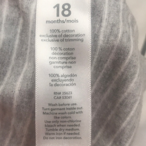 Carter’s grey/white striped dress Size 18 … - Picture 6 of 6
